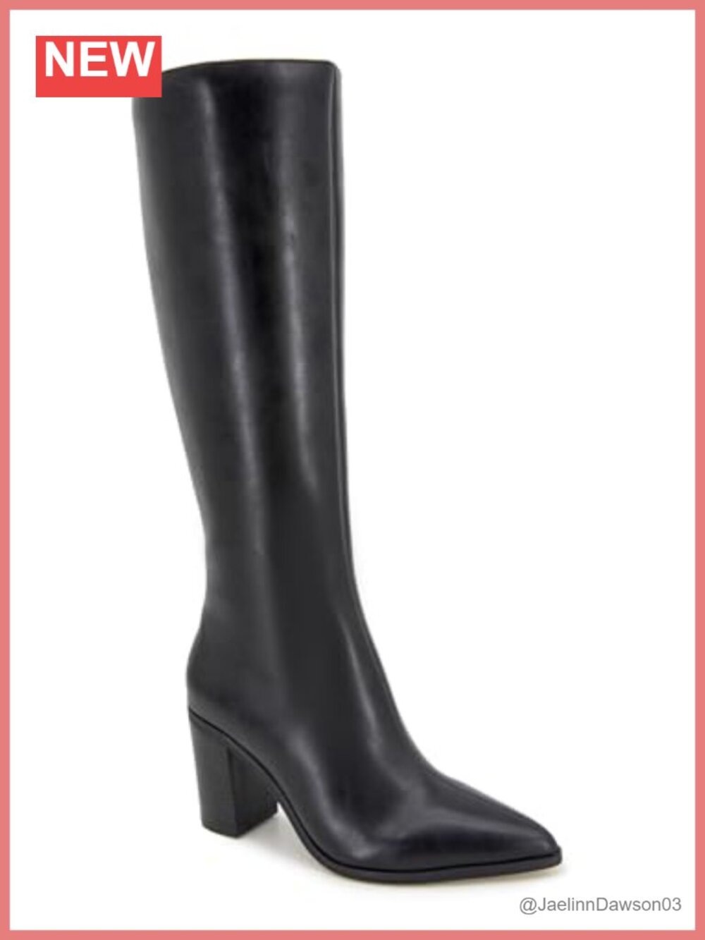 XOXO Bella Knee High Boot Block Heel Almond Toe Zip